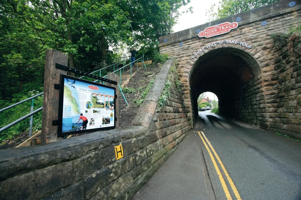 The Cinder Track Interpretation Panel, Whitby North Yorkshire