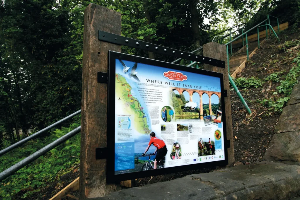 The Cinder Track Interpretation Panel, Whitby North Yorkshire