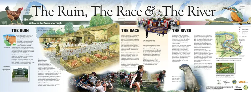 Knaresborough CONYNGHAM Hall- The Ruin, The Race and The River interpretation Panel