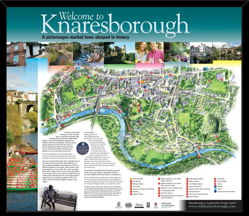 Welcome to Knaresborough Map Interpretation Panel design, North Yorkshire