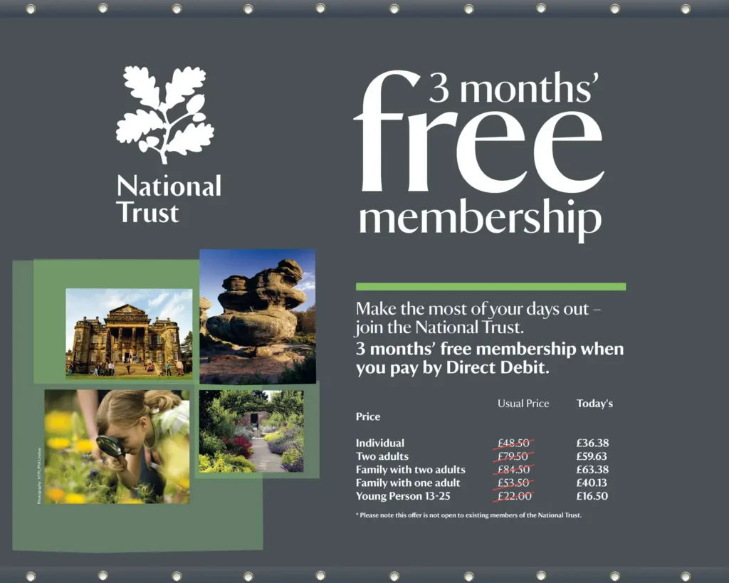 National Trust Membership Information vinyl banner