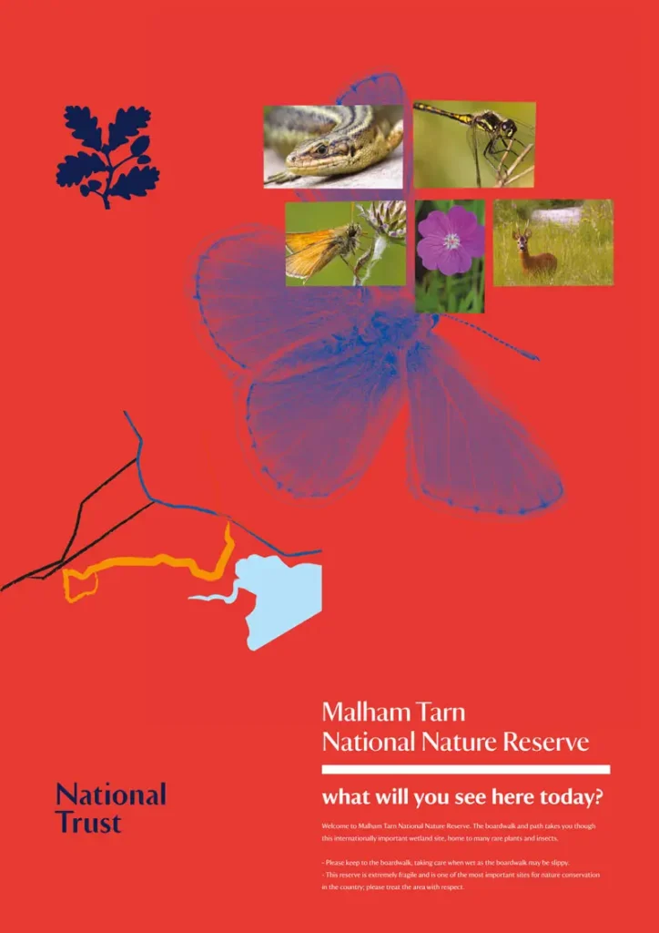Malham Tarn National Trust welcome panel design, Yorkshire Dales