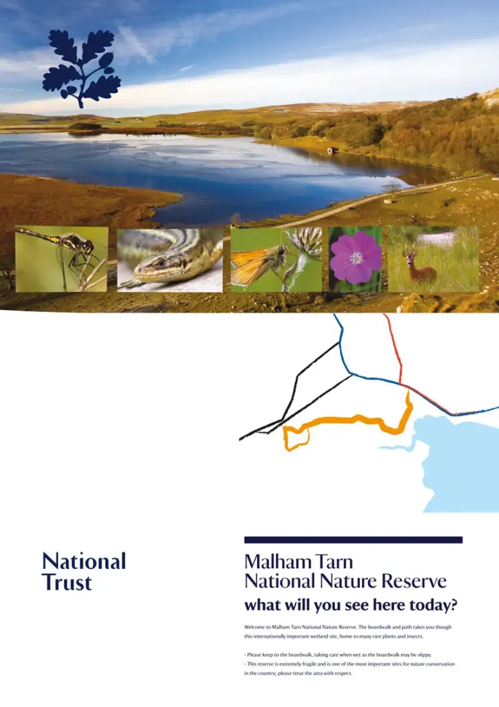 Malham Tarn National Trust welcome panel design, Yorkshire Dales
