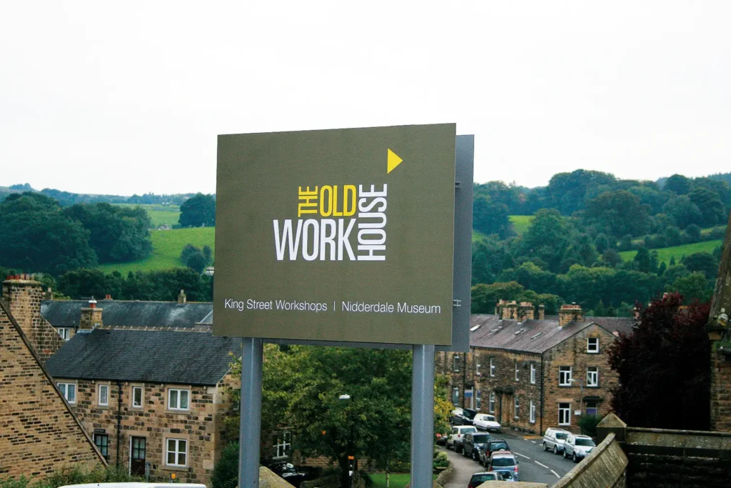 The Old Workhouse sign, Pateley Bridge, Nidderdale