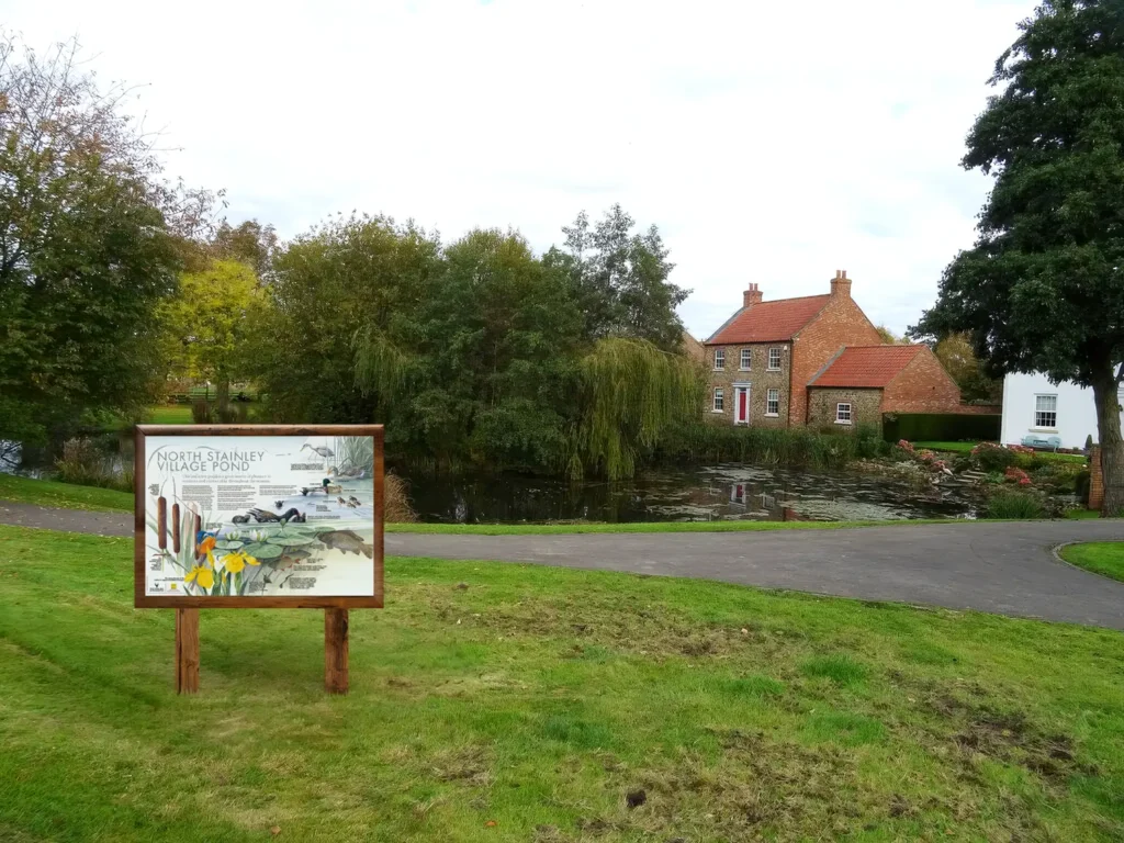 North Stainley Village Pond Interpretation Panel, Natural England, Ripon North Yorkshire
