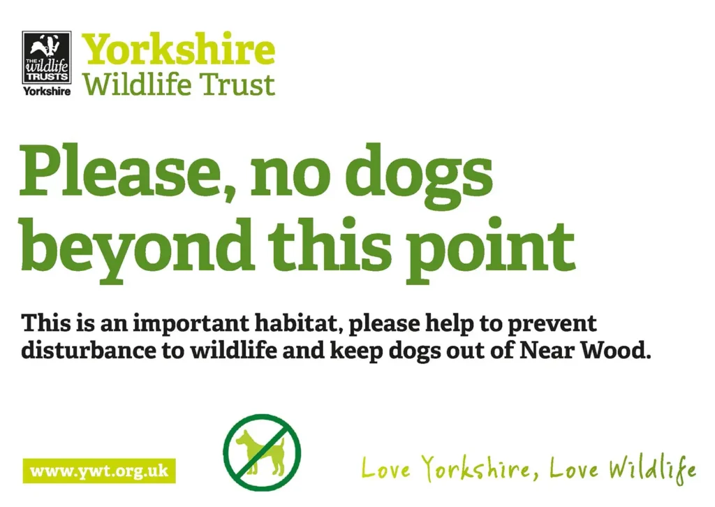 Yorkshire Wildlife Trust No Dogs signage design