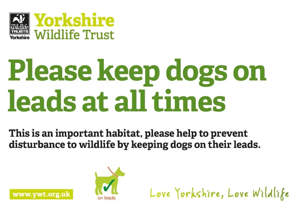 Yorkshire Wildlife Trust Keep Dogs on Leads signage design