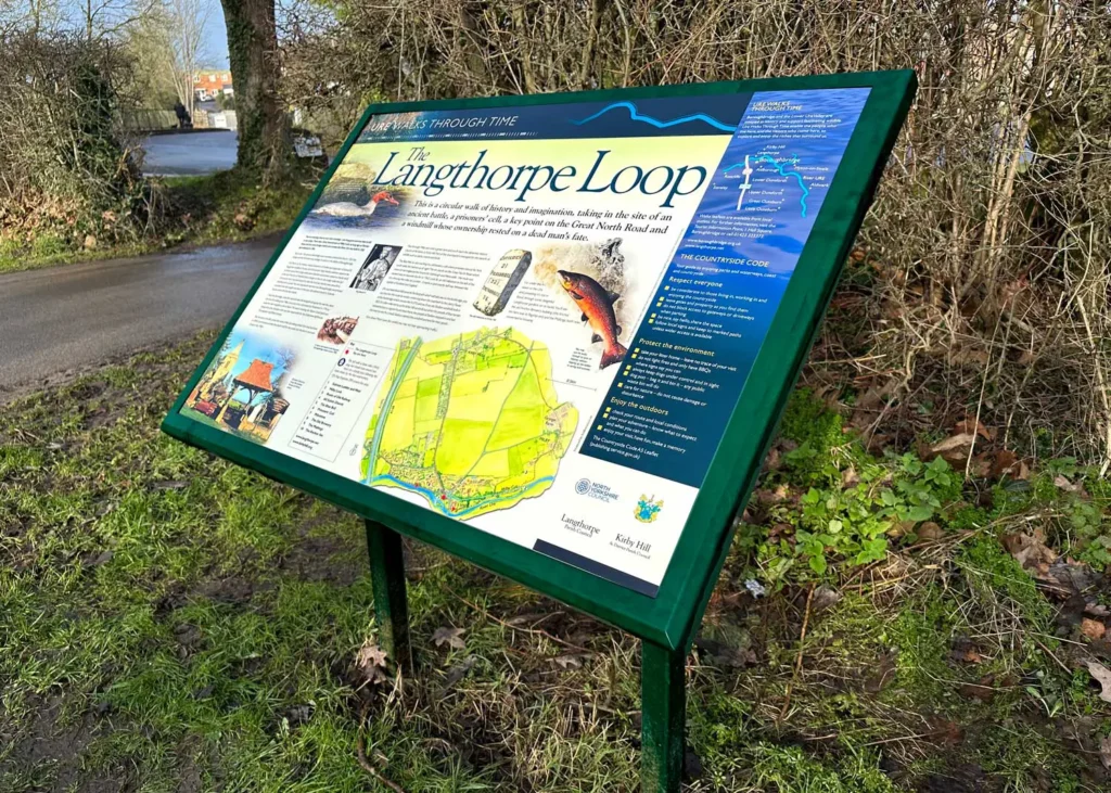 Langthorpe Loop Interpretation display panel, Boroughbridge North Yorkshire