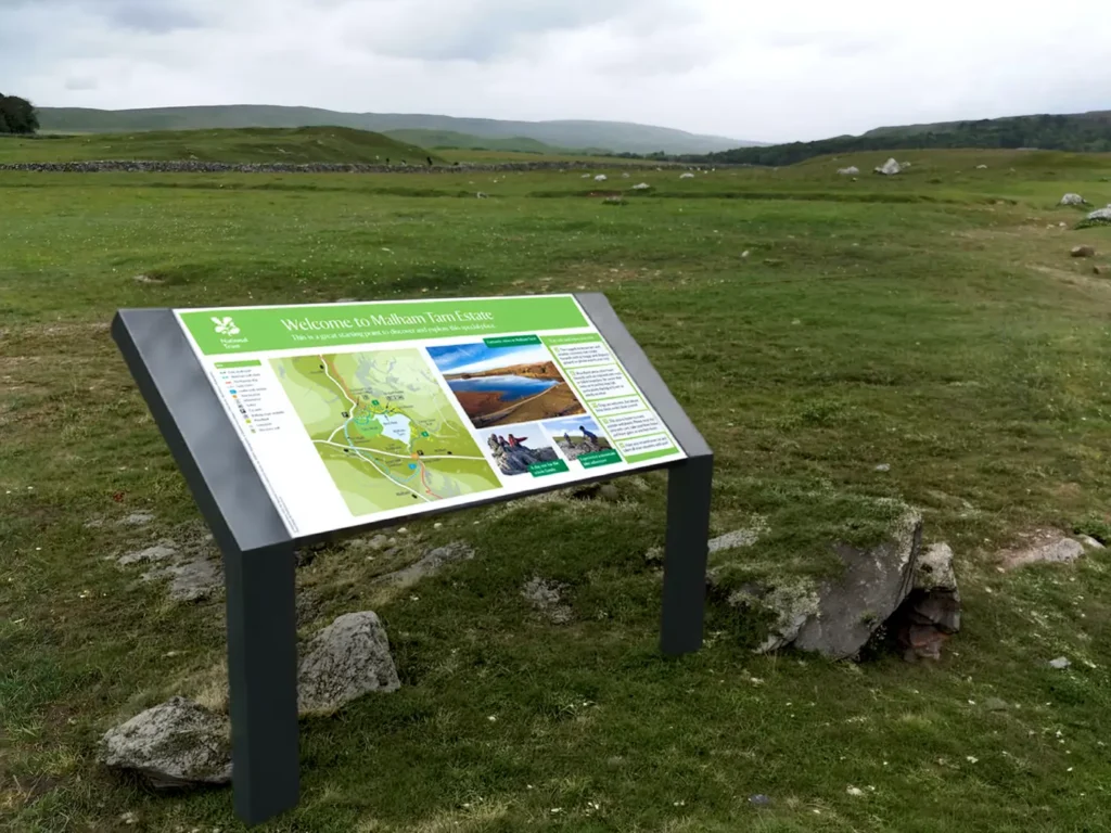 Malham Tarn lectern style panel, National Trust Yorkshire Dales